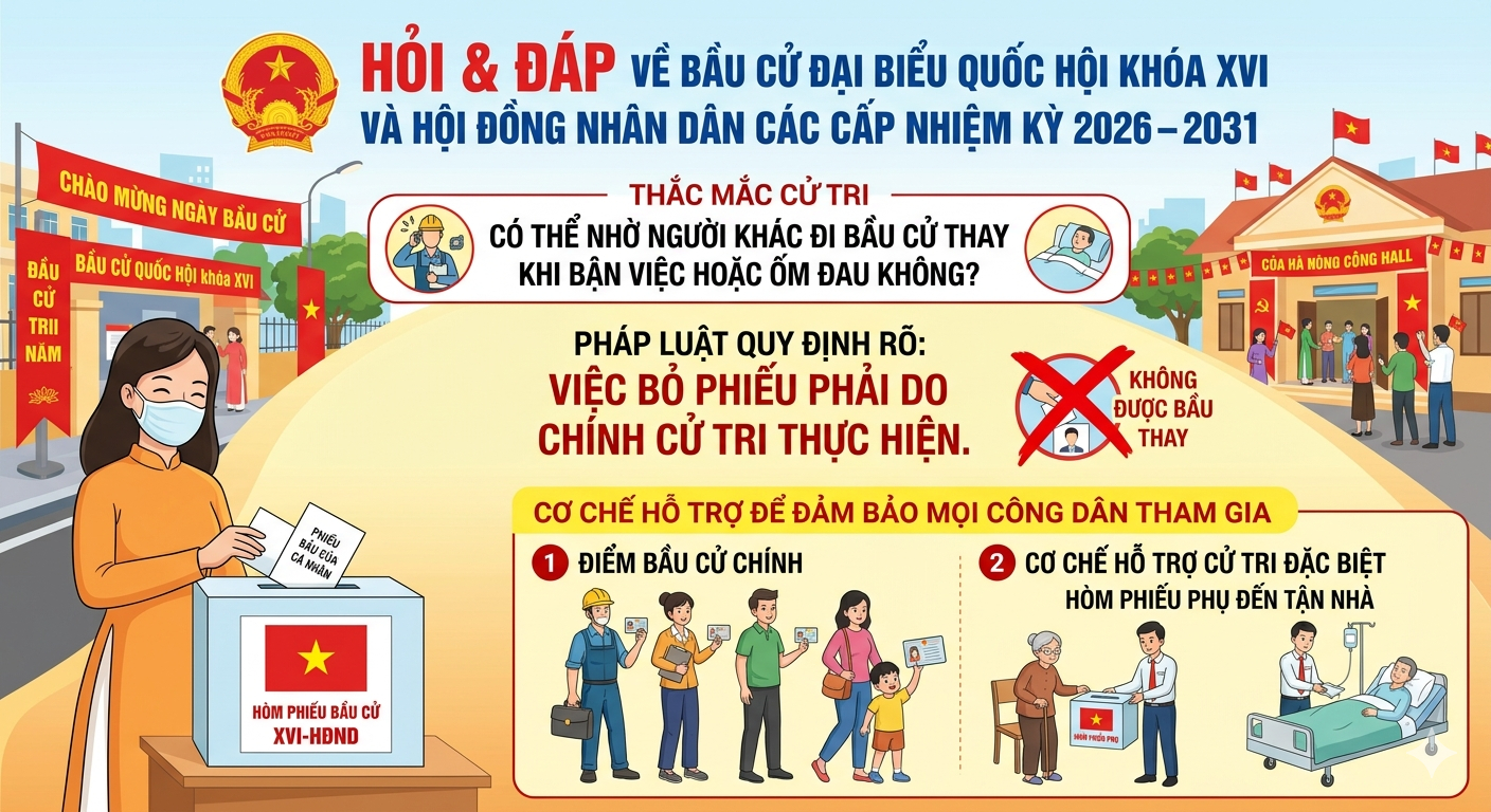 Không được bầu cử thay: Pháp luật quy định rõ các trường hợp hỗ trợ cử tri bỏ phiếu