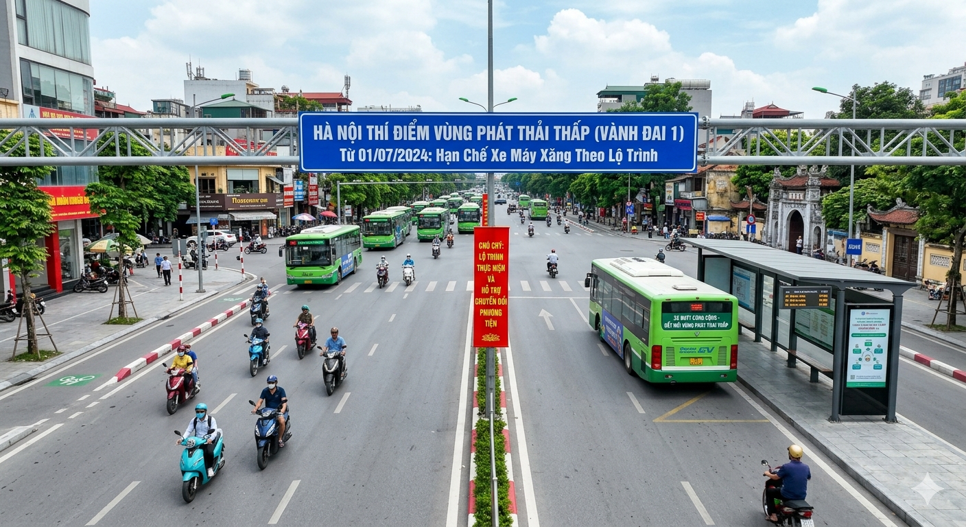 Thí điểm cấm xe máy xăng tại vùng phát thải thấp: Hà Nội đi từng bước, không “cấm đồng loạt”